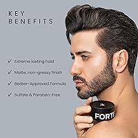 Vista 6 de Alex Costa Arcilla para el cabello para hombres de la serie Forte Extreme Hold para hombres con ingredientes naturales para añadir textura, volumen