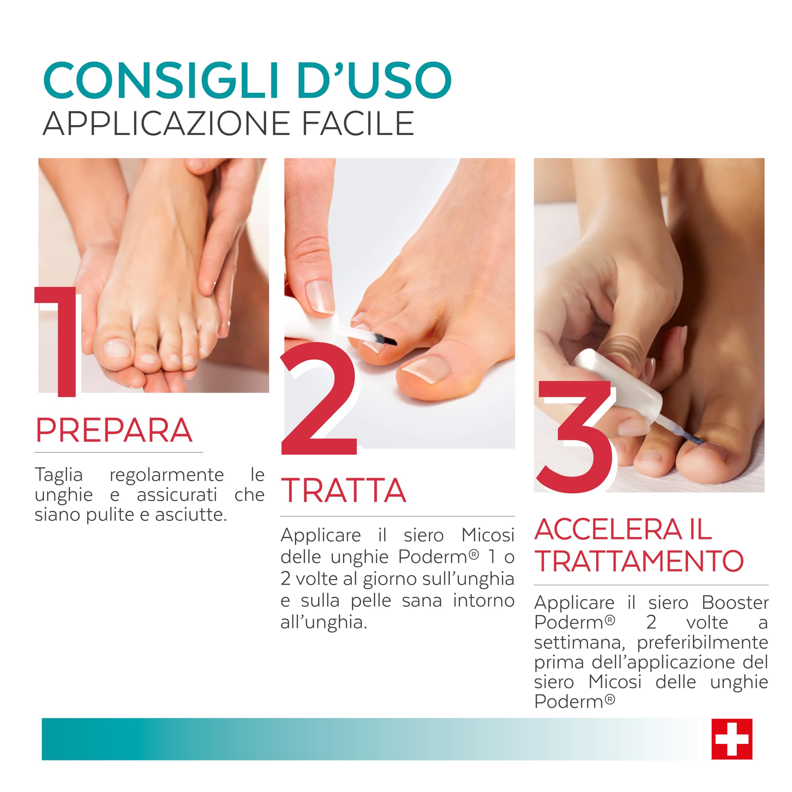 PODERM 2in1 Trattamento Micosi delle Unghie dei Piedi | Pack Duo - Siero & Booster | Trattamento Potente e Rapido per Unghie Gialle e Fragili | 100% Naturale - Sviluppato da una Podologa in Svizzera