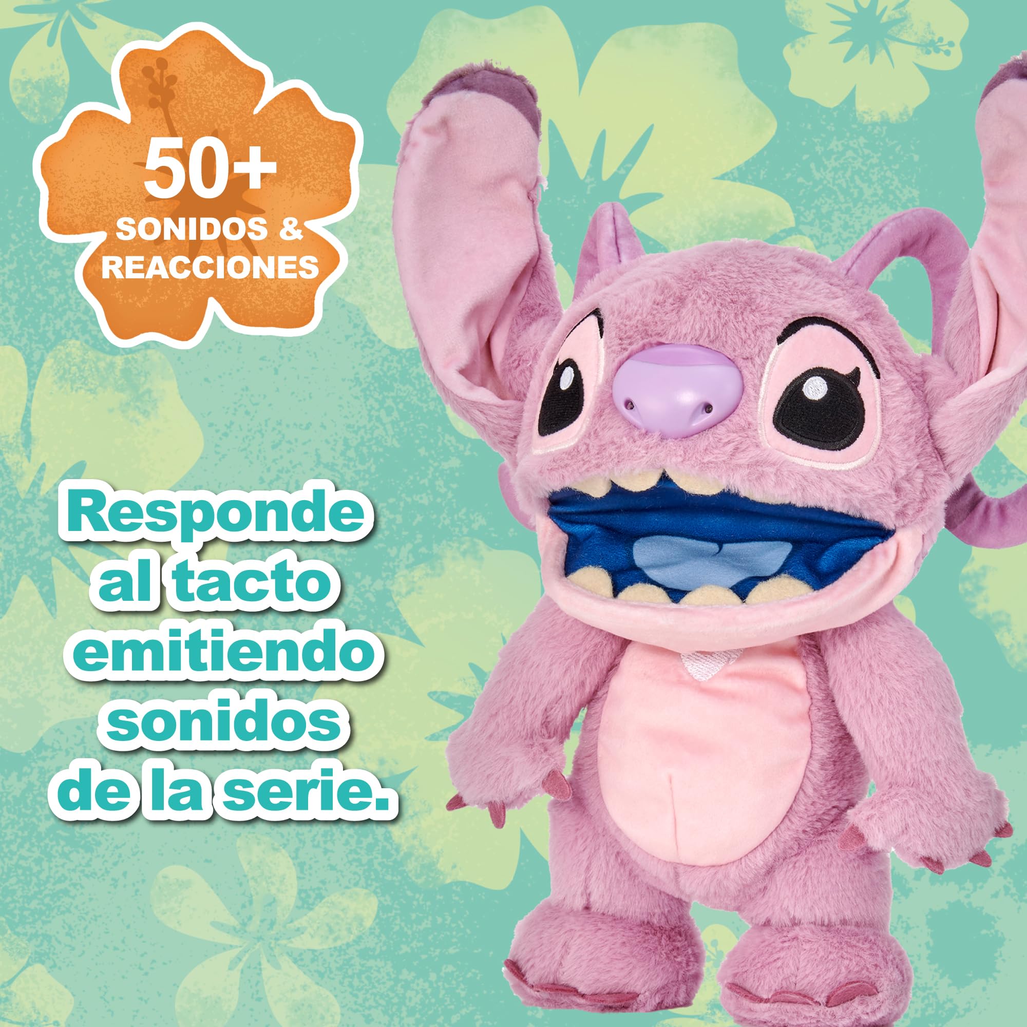 Disney Chatty Angel Deluxe Puppetronic, Lilo & Stitch Angel-Plüschtier, interaktives Plüschtier, 50+ Bewegungen und Geräusche, ab 6 Jahren, berühmt (RE003000)