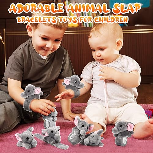 Miniatura 5 de Regalos para el día de San Valentín, 8 pulseras de animales de peluche, adorables pulseras de animales de peluche a granel para niños y niñas,