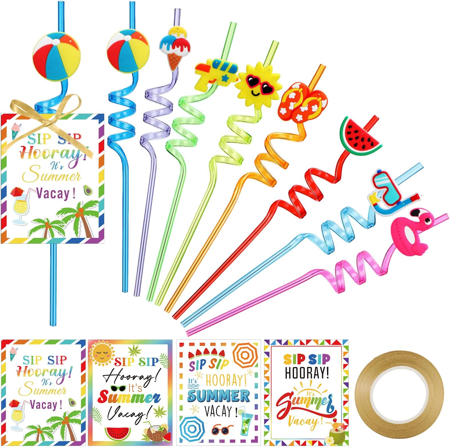 FillTouch 36 Pack Silly Straws End of the Year Gifts for