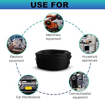 2 Core Black 3182Y Flexible PVC Electrical Mains Cable BASEC Approved, 0.75mm(4 Meter)
