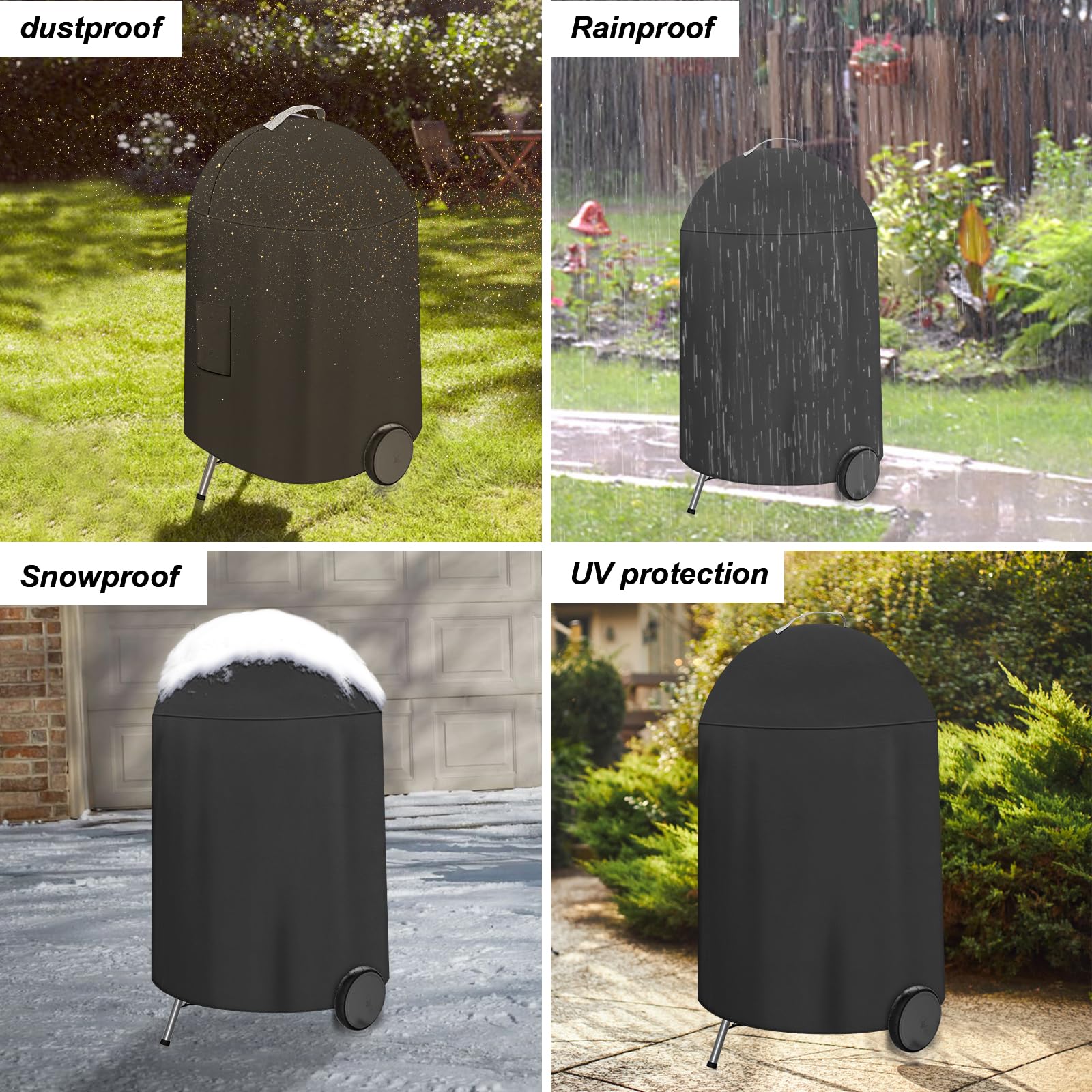 Telo di copertura per barbecue Weber 57 cm, 500D Oxford impermeabile, copertura per barbecue a sfera per Weber 57 cm, accessorio per barbecue a gas (71x68 cm