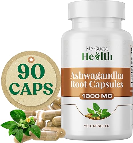 Miniatura 9 de Cápsulas de polvo de raíz de Ashwagandha de 1300 mg, apoyo al metabolismo de la cápsula de Ashwagandha, apoyo inmunológico y del estado de ánimo,
