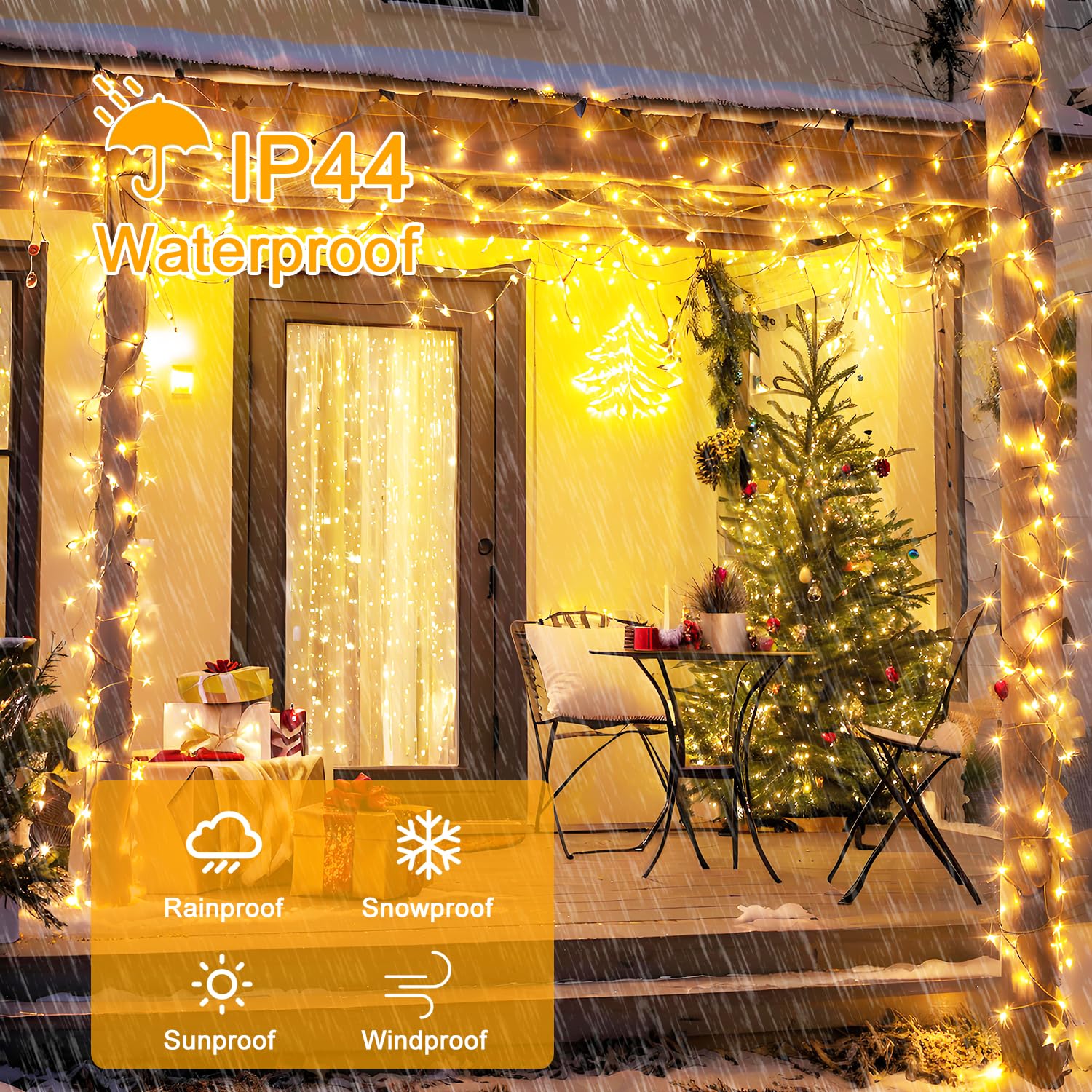 Lichtsnoer Timer warm wit/ Koud wit 500 LED - Kerstverlichting