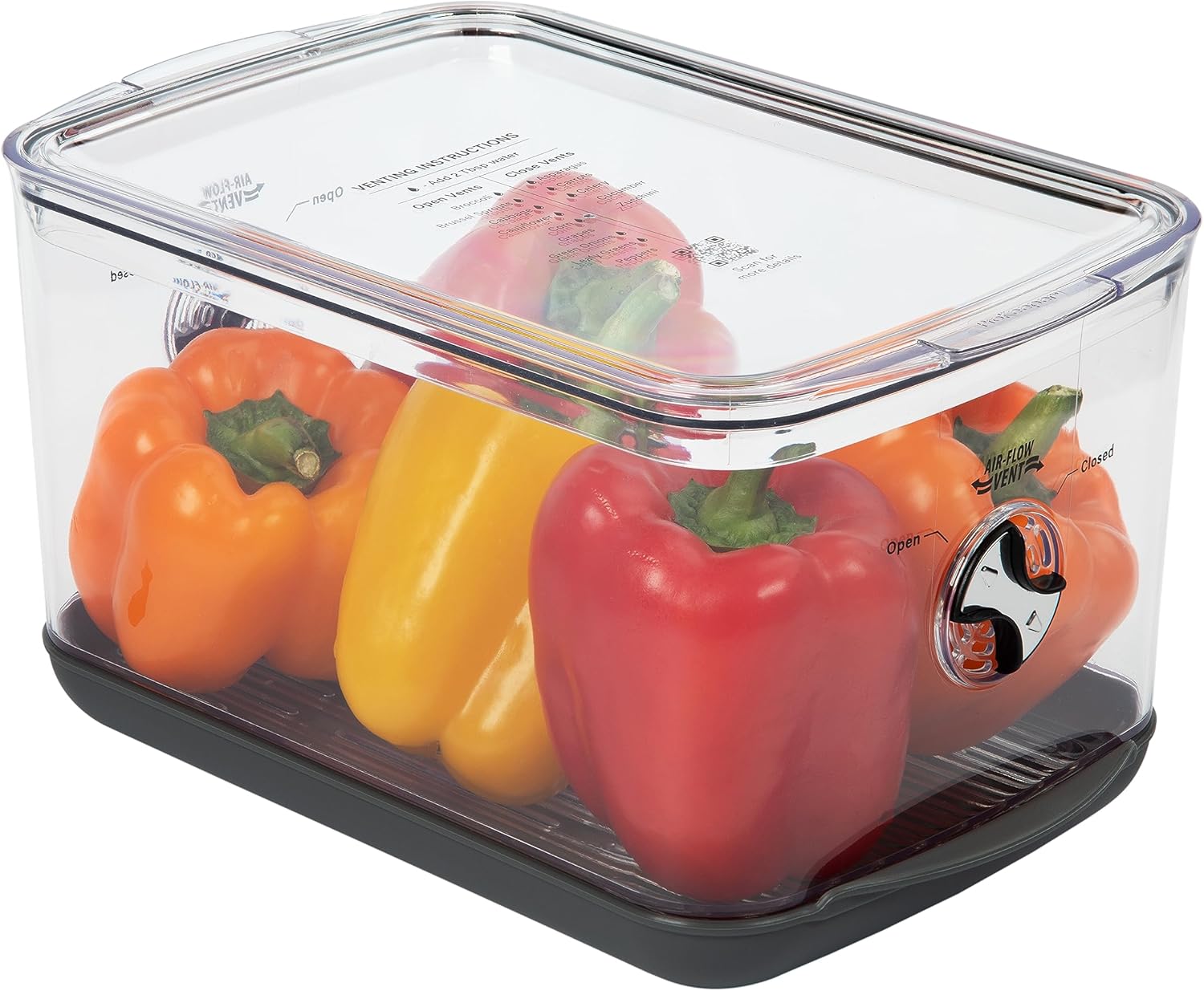 ProKeeper+ by Progressive Stackable Produce ProKeeper Storage Container with Stay-Fresh Vent System (PKS-902 (5.7 qt Large Produce))