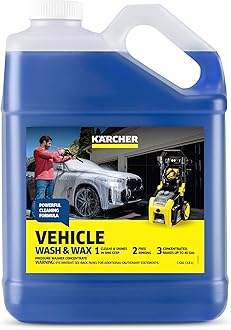 Vehicle Wash and Wax, Pressure Washer Detergent, Cleans Cars, Bikes, Trucks, Boats and More, Highly Concentrated, Makes up to 20 gal of Cleaner