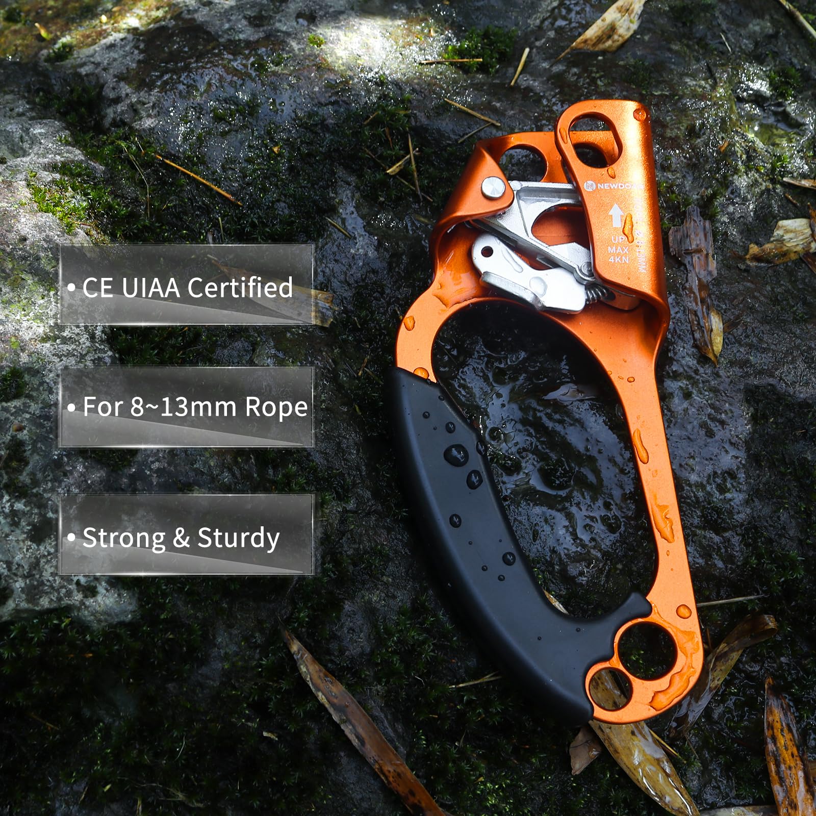 NewDoar Hand Ascender Rock Climbing Tree Arborist Rappel Gear 8~12MM