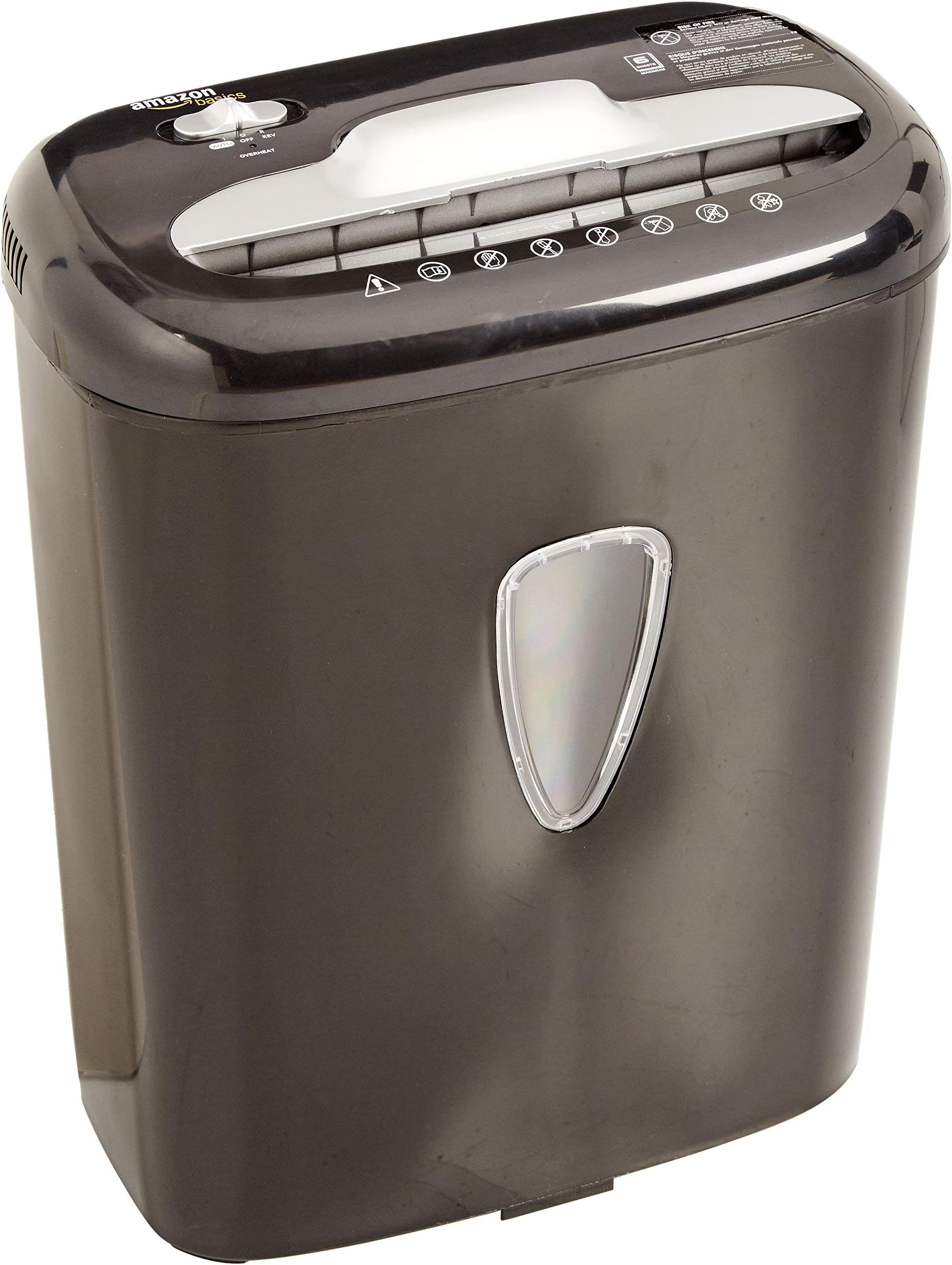 Amazon Basics 6-Sheet High-Security Micro-Cut Paper and Credit Card Shredder (Renewed)