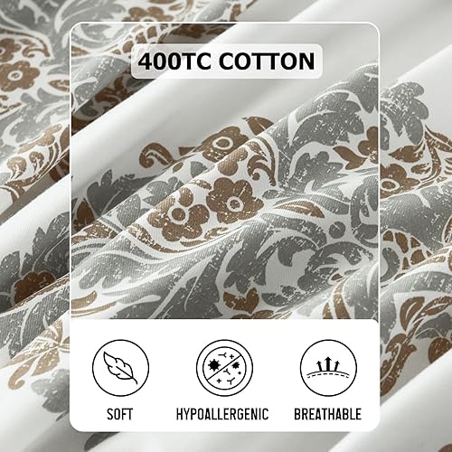 Vista 39 de Y-PLWOMEN Funda de edredón tamaño Queen, funda de edredón 100% algodón, tamaño Queen, juego de funda de edredón de 3 piezas con patrón de medallón