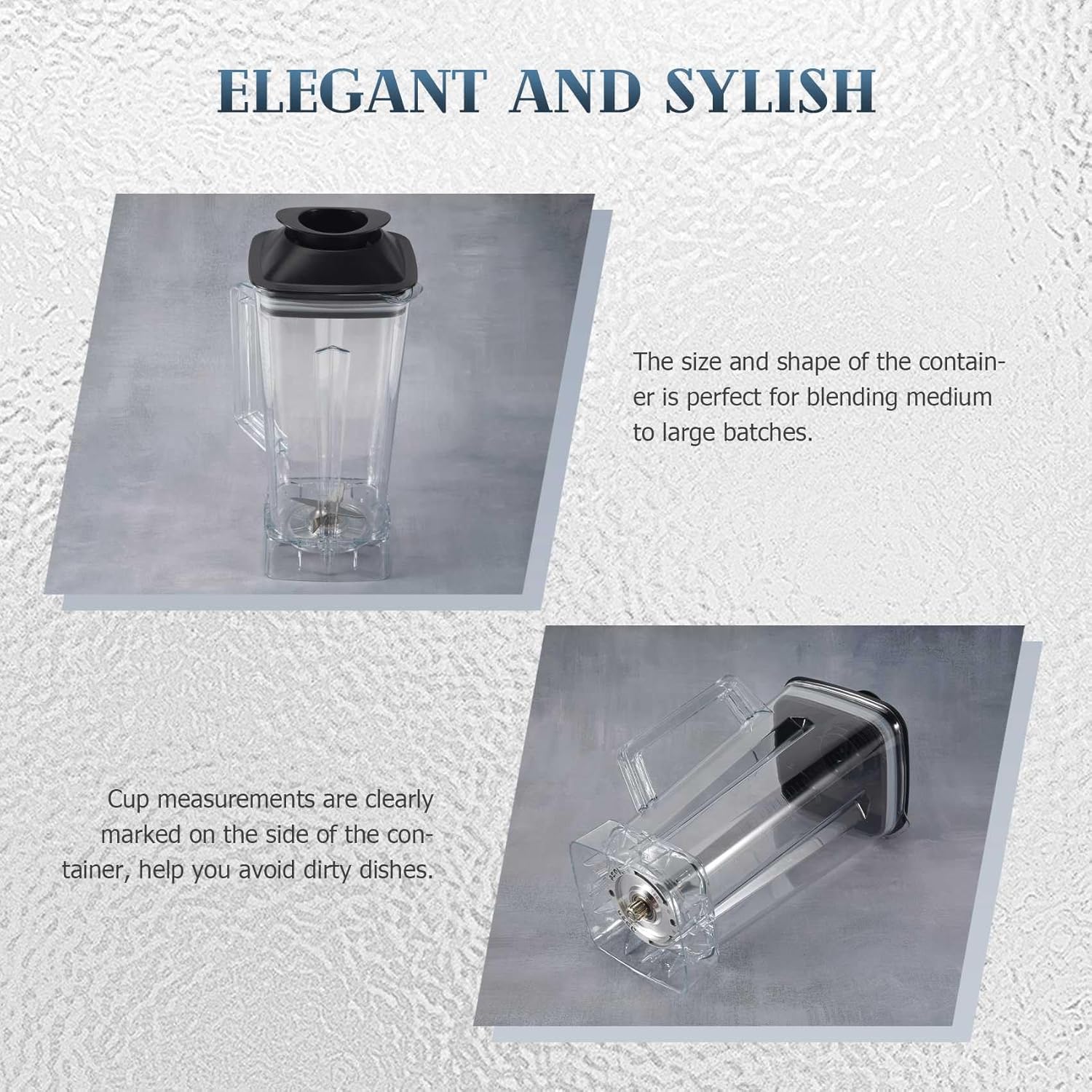 Spare Jug for Blender Replacement Part Transparent 2L Capacity Blender Spare Compatible for SILVER Blender