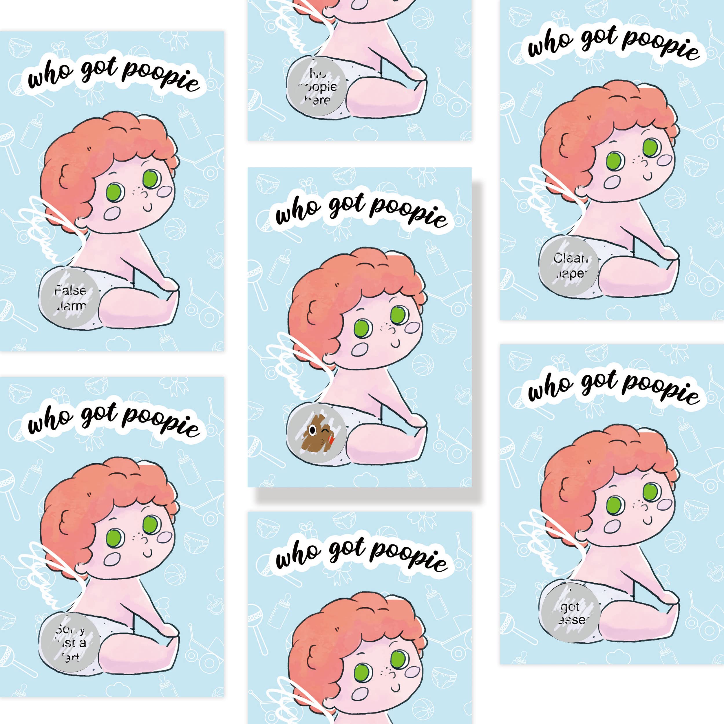 Buy 40 Blue Baby Shower Scratch Off Game, Dirty Diaper Game Baby Shower