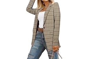 CRAZY GRID Women's Plaid Blazers for Office Business Casual