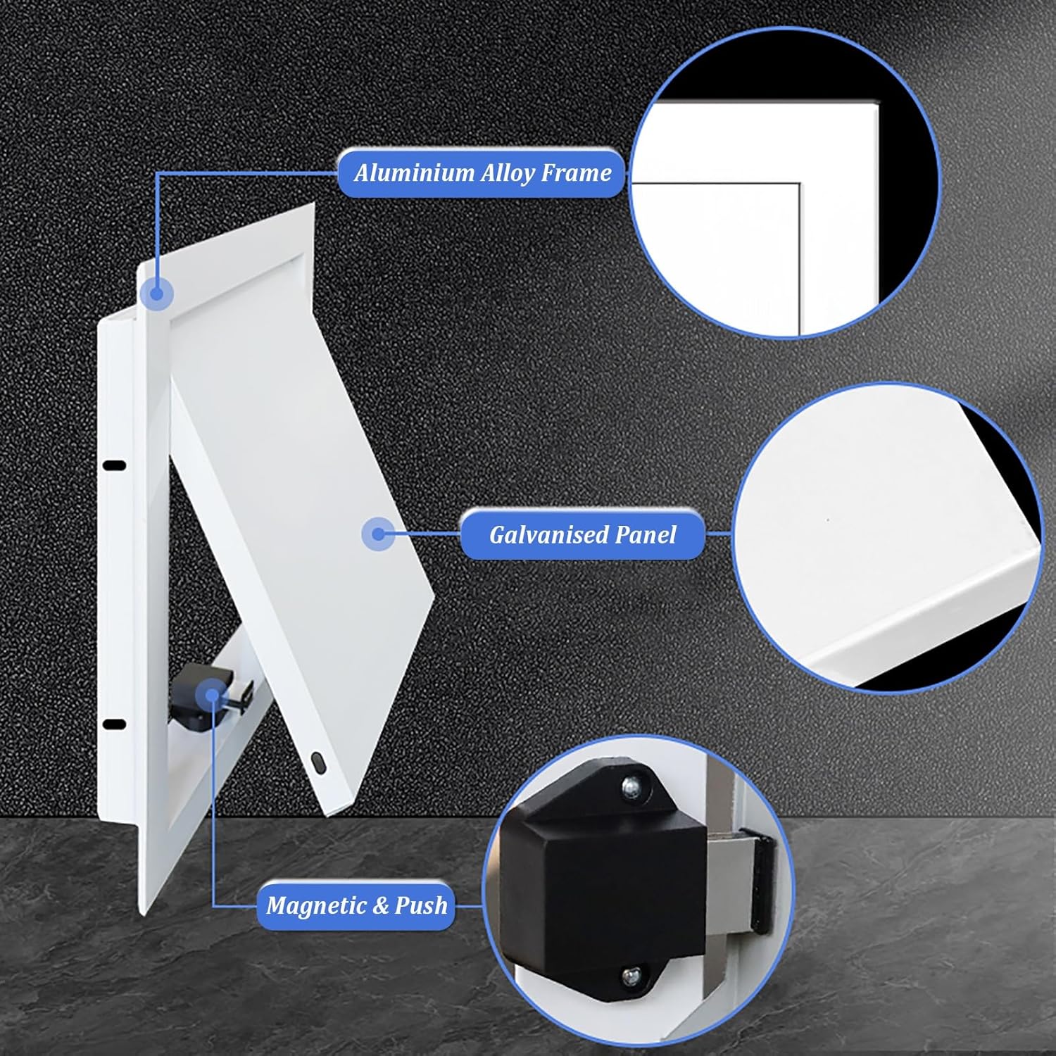 Drywall Access Panel with Magnetic Latch, Universal Hole Cover for Attic and Wall Repairs