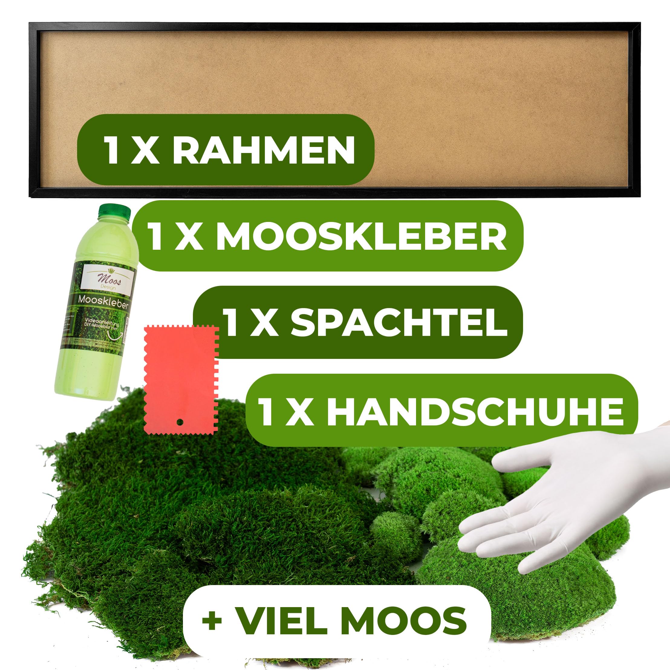 Kit de décoration murale à coller soi-même - Cadre en bois noir - 140 x 40 cm