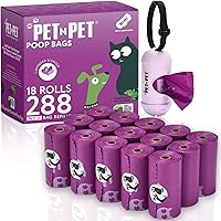 PET N PET Lavender Scented Dog Poop Bags, 288 Count with Leash Dispenser - 38% Plant-Based, Leak-Proof Waste Bags for Fresh Walks