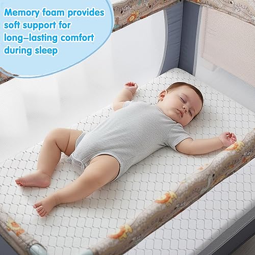 Miniatura 6 de Pack and Play Mattress Pad, 38"x26" Dual Sided Memory Foam Pack N Play Mattresses with Removale Washable Cover, Breathable Mattress for Pack N Play