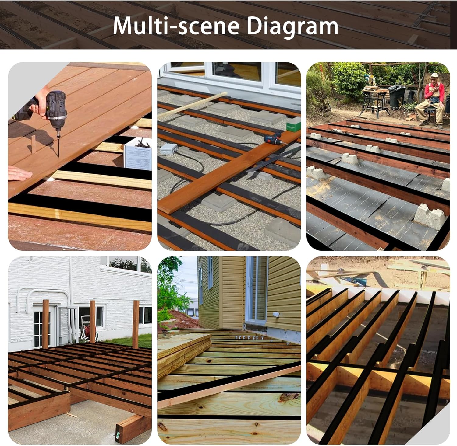 Dongxw Joist Tape for Decking, 1 Roll 4" X 50' Waterproof Butyl Tape Deck Joist Flashing Tape for Joists and Beams