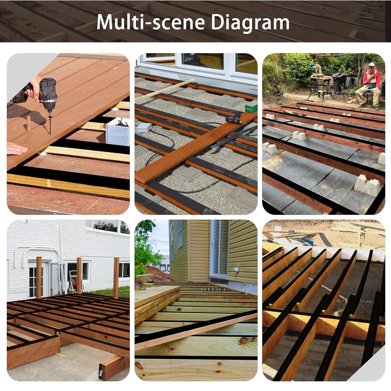 Deck Joist Tape 4" X 50' Butyl Joist Tape for Decking Waterproof Flashing Tape for Protecting Joists Decks and Beams (2 Rolls)