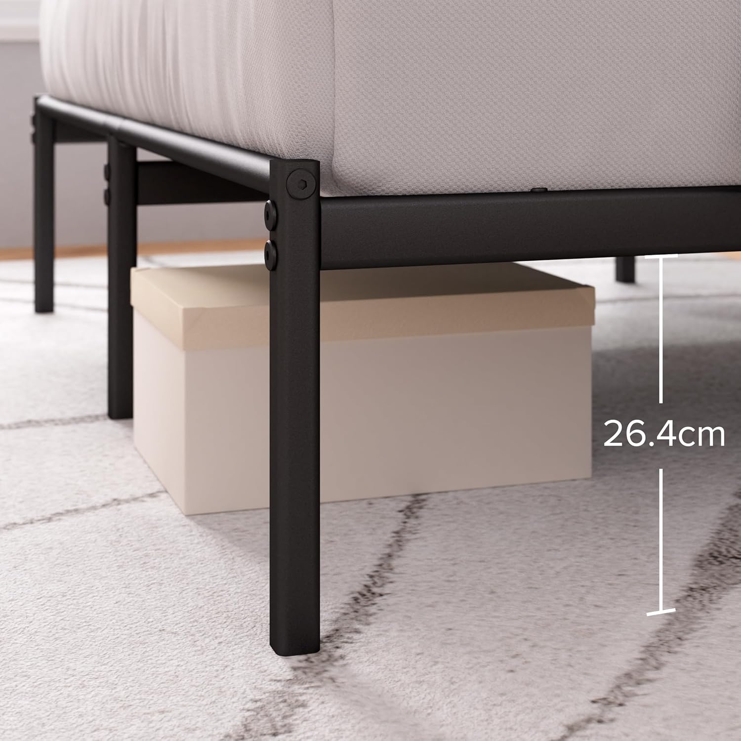 Zinus Justin Bed Frame under-bed clearance