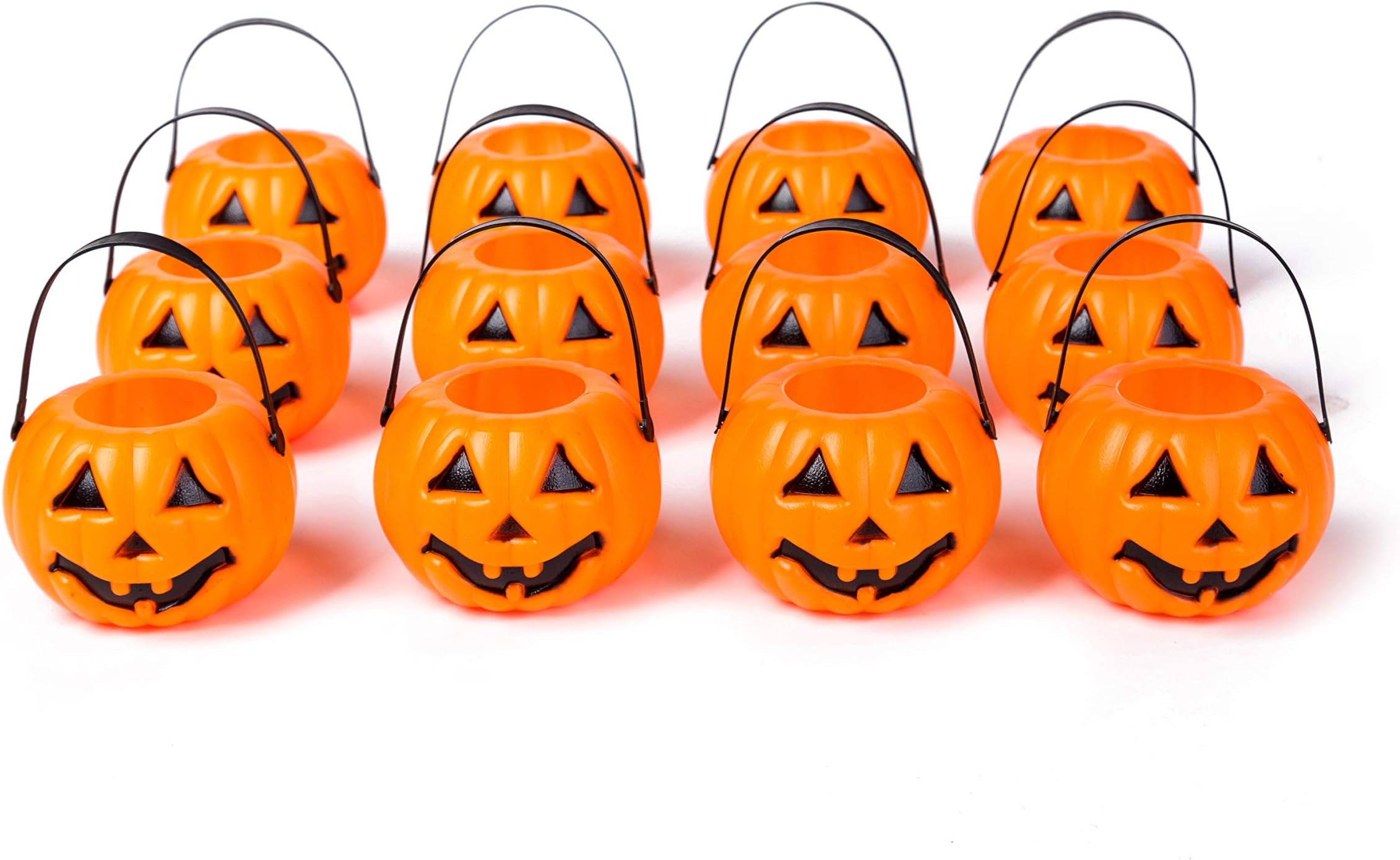 Xena Halloween Decorations 12 Pack Mini Pumpkin Set 2 Inch Orange Decoration Home Office Kids Party Supplies Fun Decor LED Tea Light Holder Trick or Treat
