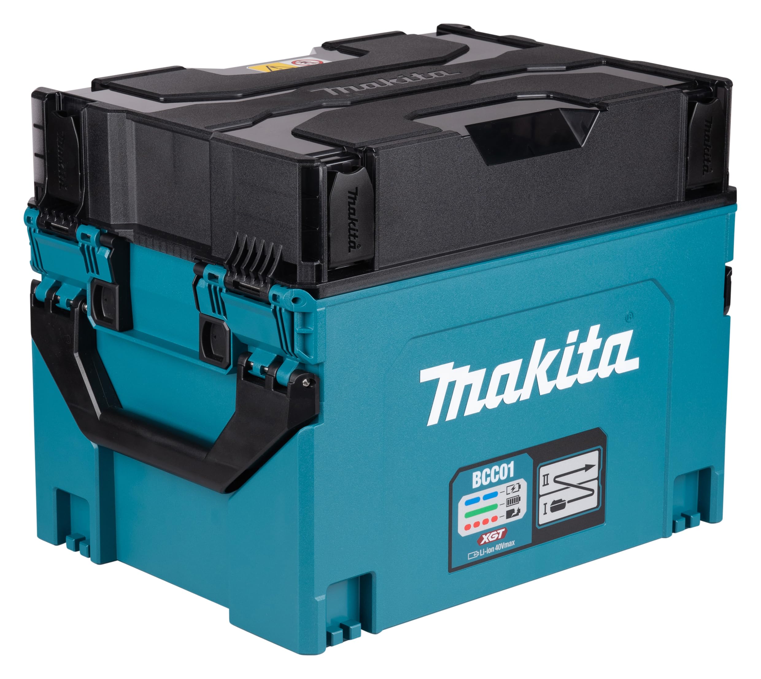 Makita Mallette de chargement de batterie BCC01, 40 V max., 8 emplacements, série XGT, pétrole/noir 1914U3-7