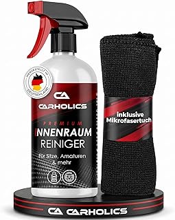 CARHOLICS Auto Innenraum Reiniger Set (500ml) inkl. Mikrofasertuch Made in Germany - Cockpit Reiniger Innenraumreiniger für Kunststoff, Polsterreiniger Cockpitpflege Auto auto reinigungsset innenraum