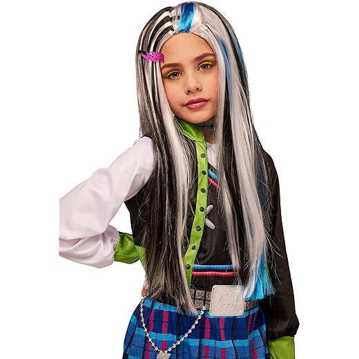 InSpirit Designs Monster High Kids Frankie Stein Wig| Officially Licensed| Cosplay Costume | Group Costume Multicolor