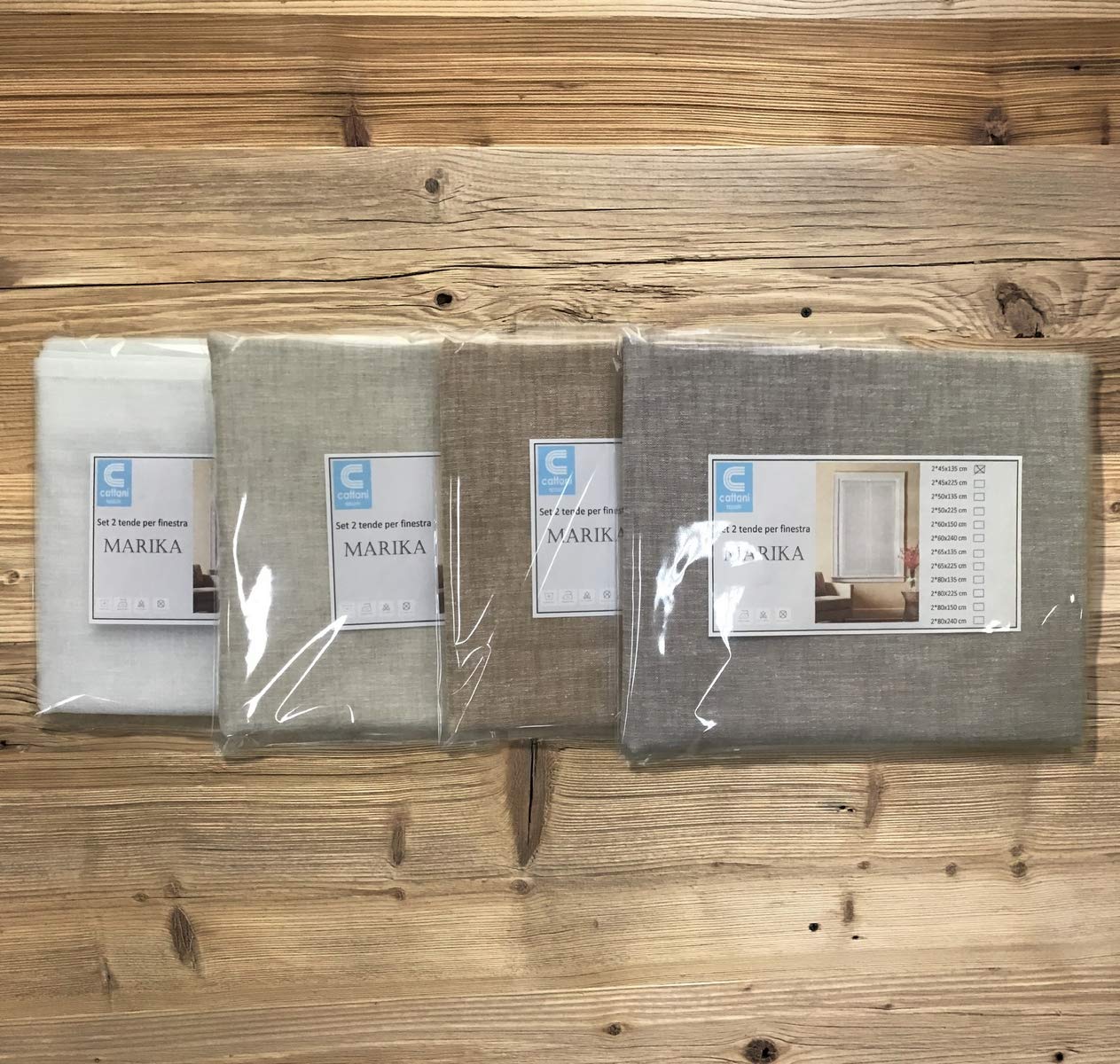 mauro Tende per Finestra e porta confezionate su misura-Larghezza cm 45/50/60/65/80 -Tende a Vetro-Tessuto Grigio Effetto Lino (45x135 cm)