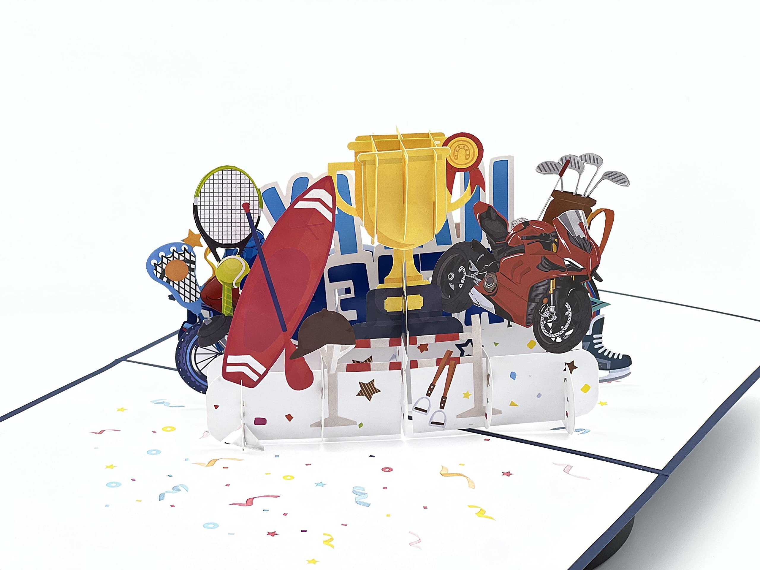 GREETING ART Biglietto Pop-Up Rugby – Festa Del Papà, Compleanno, 3D Con Busta - 3