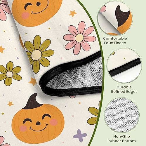 Miniatura 3 de Funny Halloween Seamless Trendy Groovy Retro 70s Style Y2k Collection Area Rug Outdoor Patio Rug Play Mat Modern Floor Carpet Non-Slip Home Decor