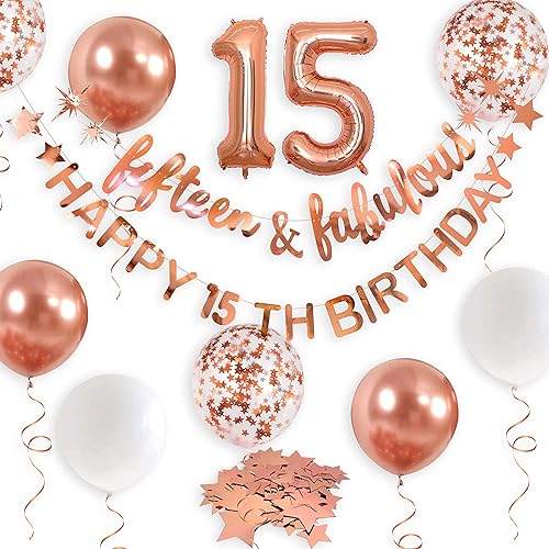 Miniatura 6 de Guirnalda de globos de aluminio con texto en inglés "Rose Gold Feeling 22" para mujer, decoraciones de cumpleaños 22 para colgar 22 y fabulosas