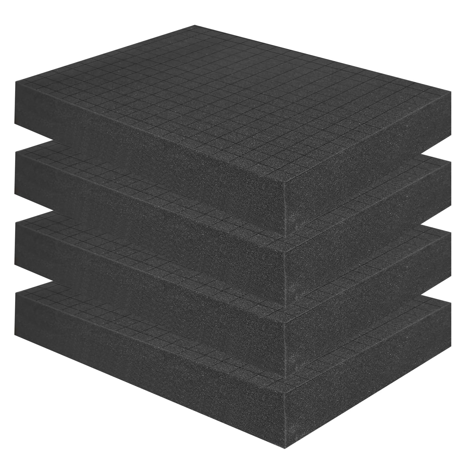 4 pezzi schiuma a forma di cubo in schiuma 400 x 300 x 50 mm, inserto in schiuma per valigetta degli attrezzi, valigetta per il trasporto, inserto in schiuma per valigetta di protezione