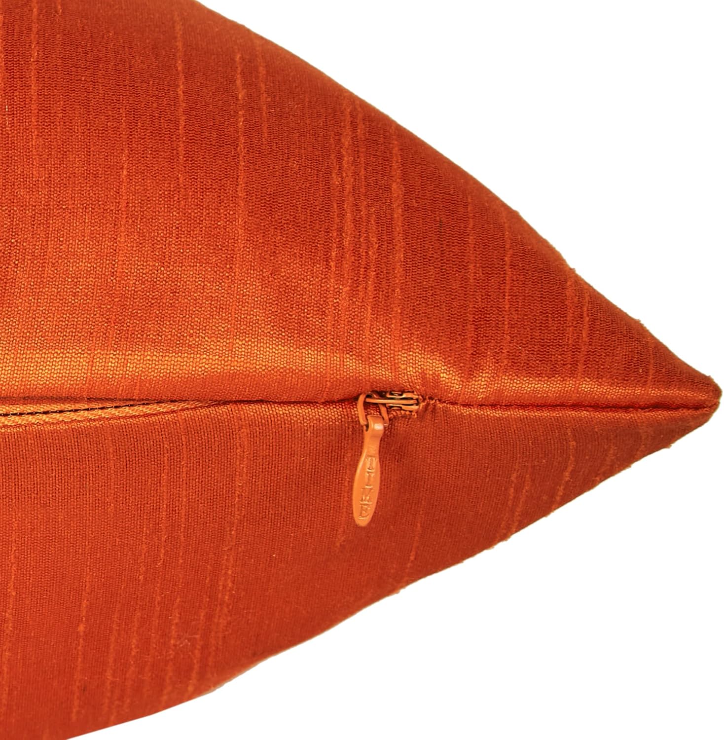 Decorative Throw Pillow for Couch Sofa Bed 2 Pack | Boho Living Room Decor Pillows | Accent Farmhouse Throw Pillow | Silk Polyster Solid Pillows (Orange, 16x16)