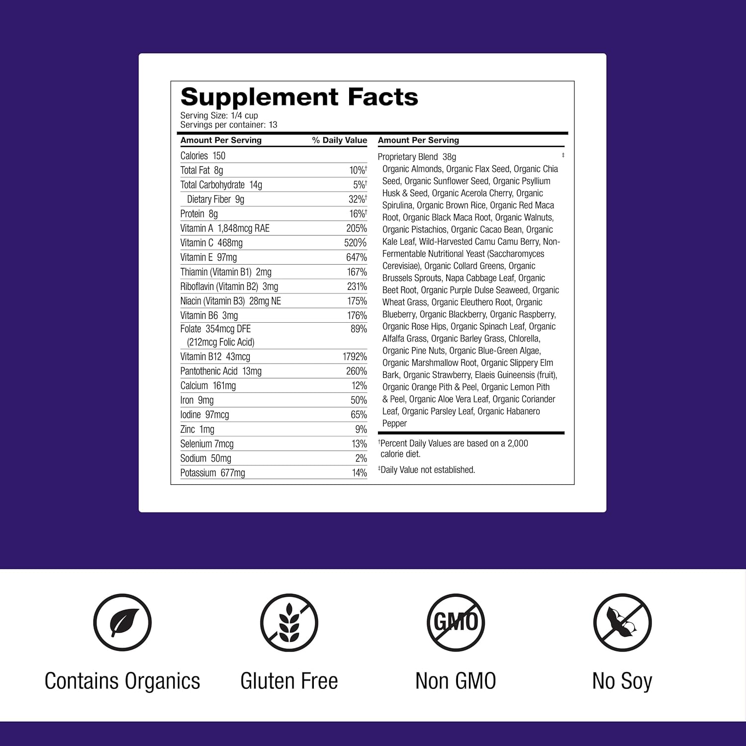 Dr. Schulze's SuperFood Ultra | Organic Super Food Powder | Vitamin B Complex and 520% Vitamin C | May Help Boost Energy & Improve Fitness | Vegan, Non-GMO & Gluten-Free | 17.4 Oz