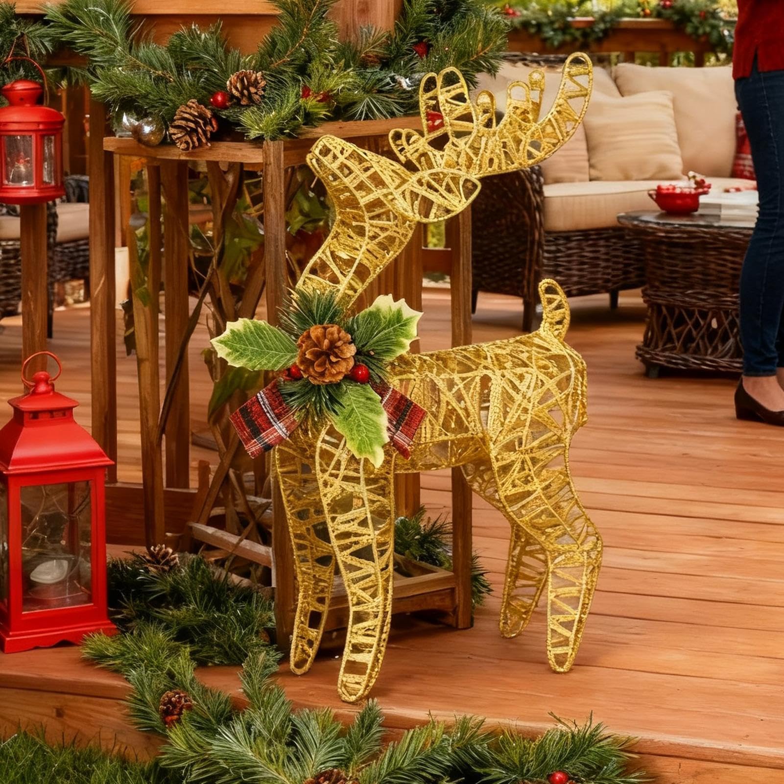 Decoración de de Navidad | Estatua Brillante, Elegante decoración navideña para Interiores, para Festivales, Sala de Estar, Exterior, hogar, Familia, Interior, , Manto