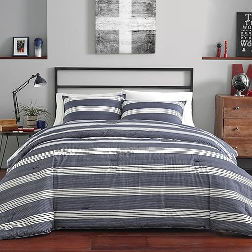 Nautica - Juego de edredón TwinTwin XL, ropa de cama de algodón reversible con funda a juego, peso medio para uso durante todo el año, artículos