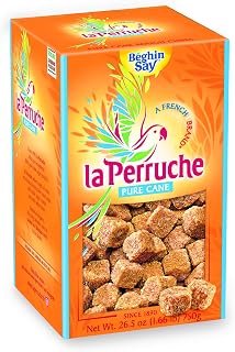 La Perruche Pure Cane Brown Sugar Cubes 750g - Rough Cut Gourmet Cubes for Coffee, Tea, Cocktails & Baking