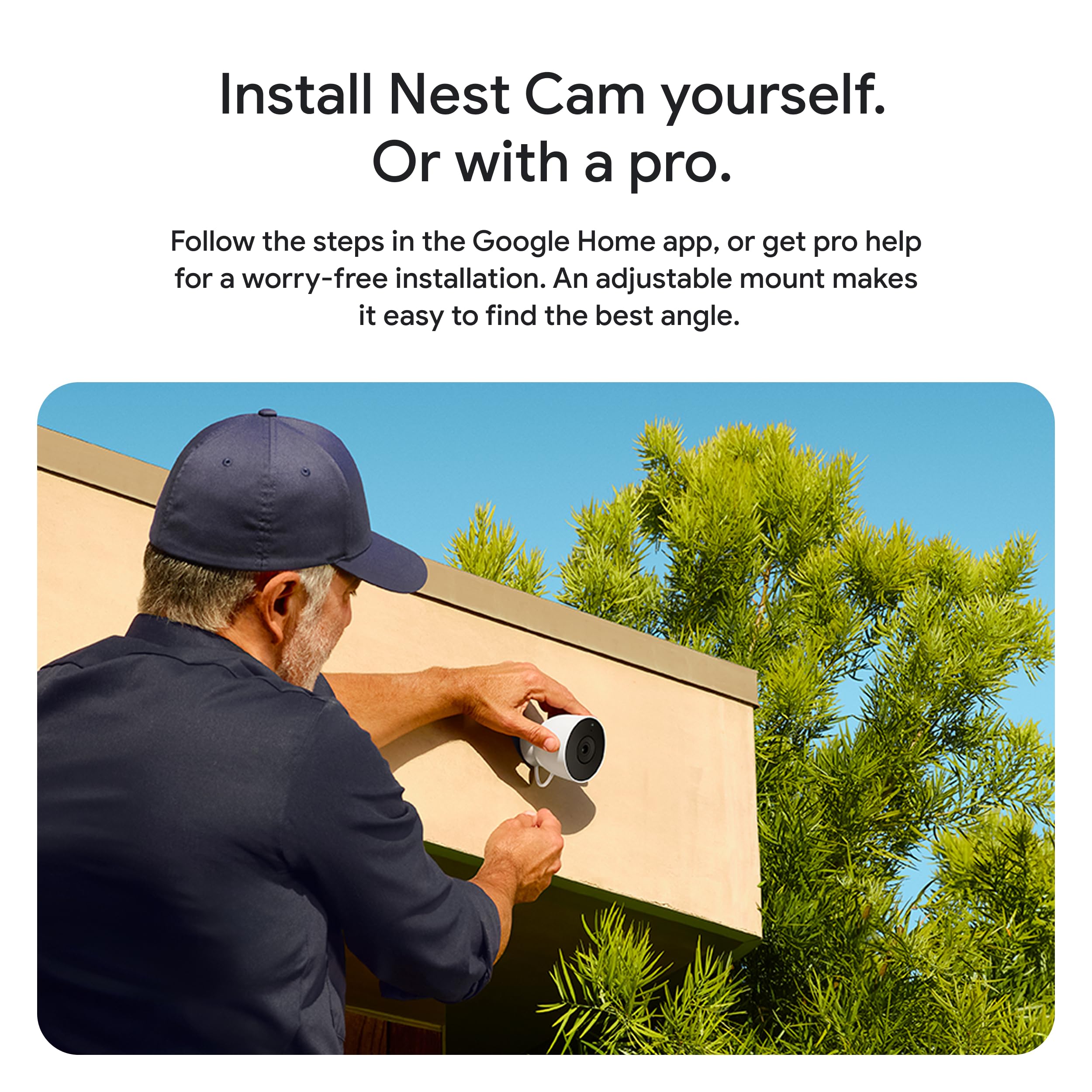 Google Nest Cam Outdoor (Wired, 2nd Gen) - Security Camera with 2K Video and Gemini, Night Vision, 2-Way Audio - Works with Google Home - 2025 Model - Snow