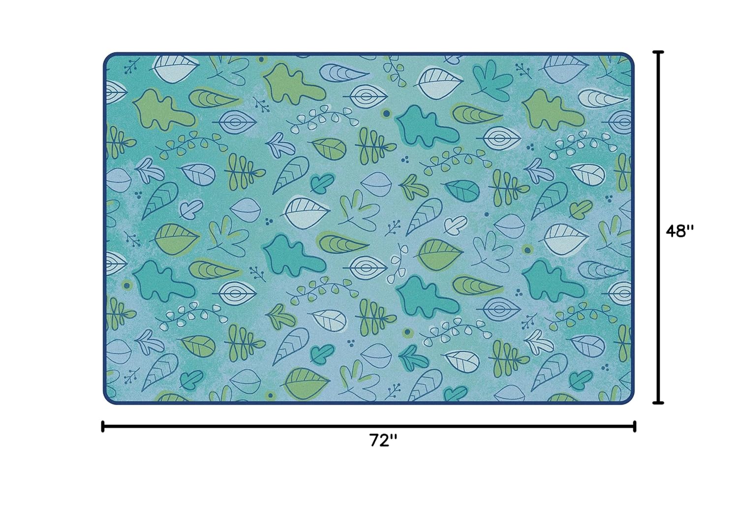 Carpets for Kids 49754 KIDSoft Falling Leaves Decorative Rug 4ft x 6ft Rectangle Blue