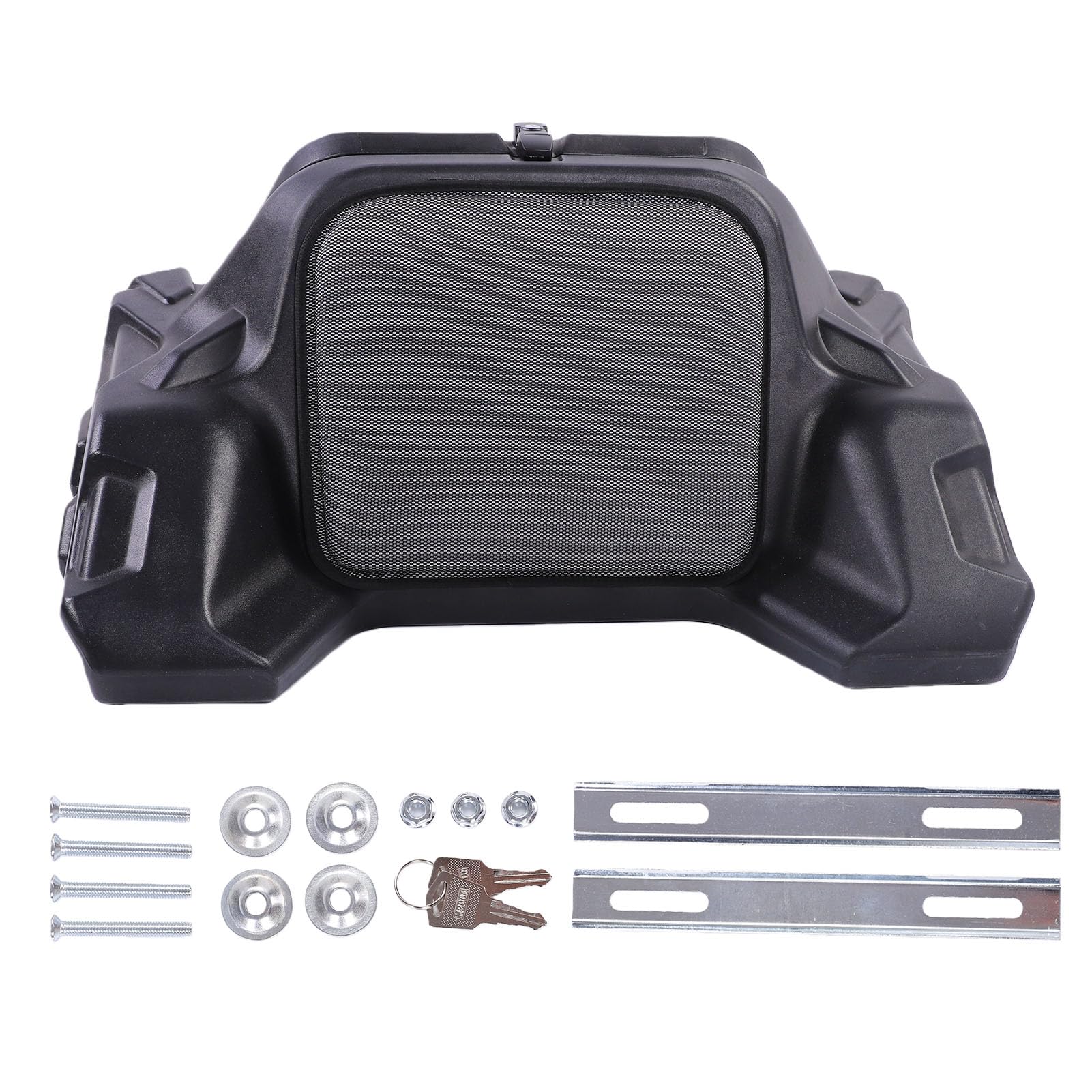 Cocoarm Caja de Almacenamiento Trasera para ATV de 70 litros, Caja de Carga Trasera Impermeable con Cerradura ABS con Respaldo Acolchado, Soporte para Bastidor de Tubos, Almacenamiento a Prueba de