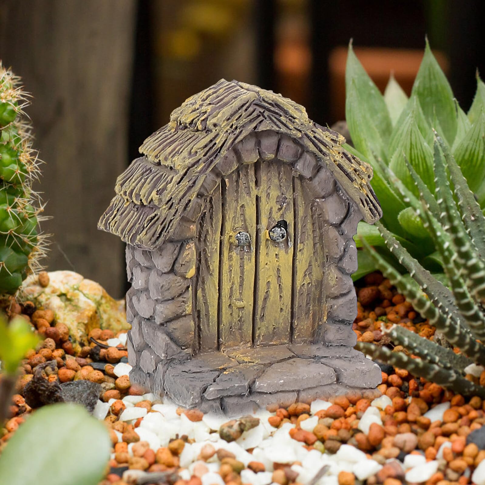 Feng Shui 3 szt. Żywica miniaturowe bajkowe drzwi ogrodowe zestaw żywica miniaturowe bajkowe drzwi ogrodowe ozdoby bonsai roślina doniczkowa