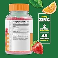 Vista 2 de Lifeable Paquete de gomitas de zinc de 50 mg + vitamina B6, gran sabor, suplemento vitamínico, sin gluten, sin OMG, gomita masticable
