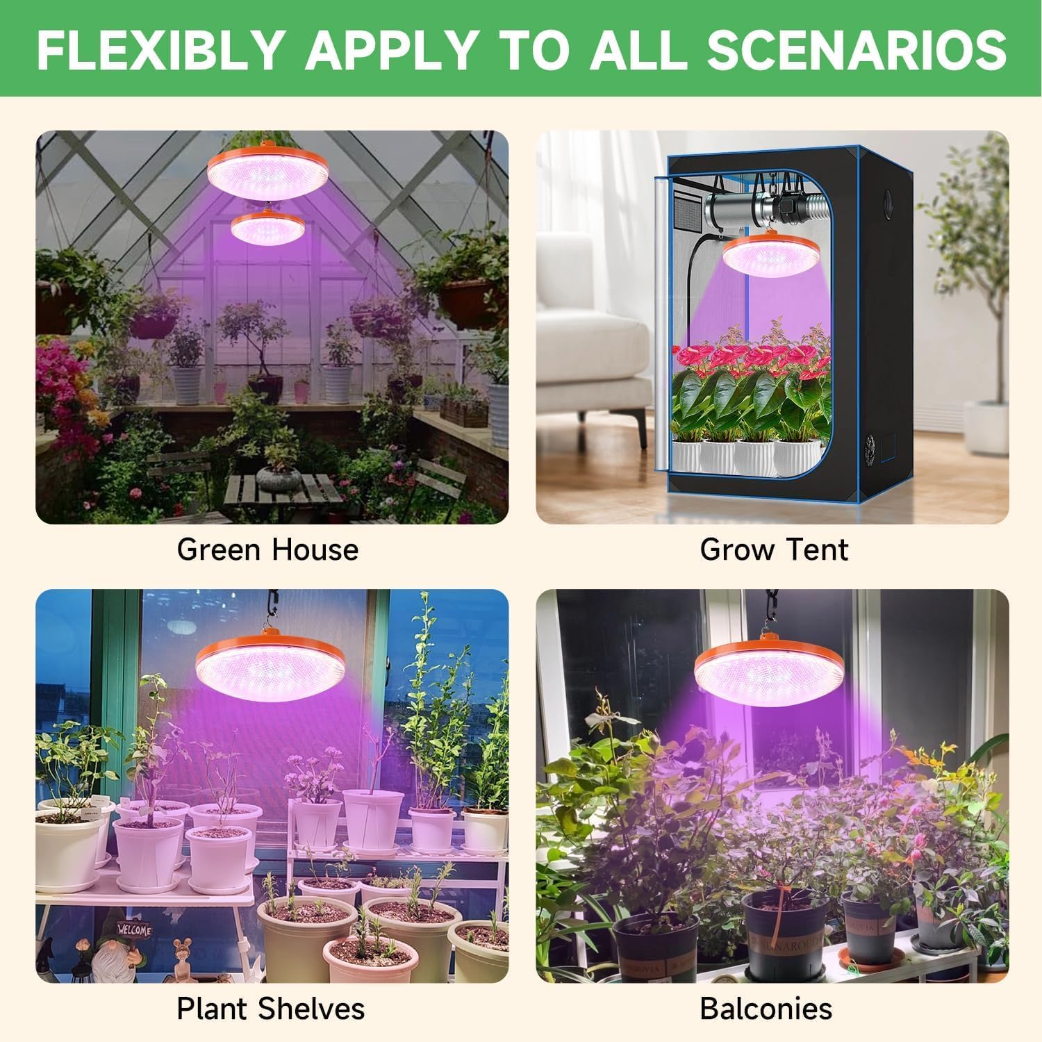 8" Solar Grow Light for Indoor Outdoor,Full Spectrum with 96 LEDs, Timer (3/5/8H), 3 Spectrum Modes with a Remote,Includes 16.4FT Connection Cable, Ideal for Growing All Plants