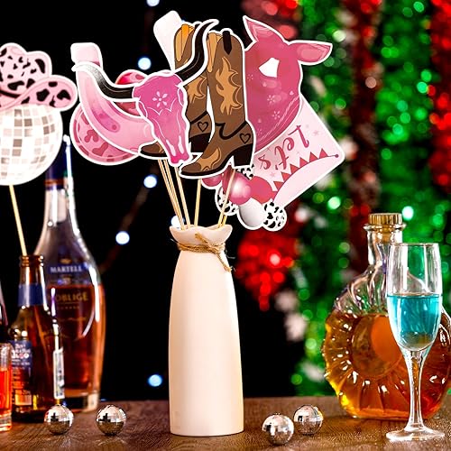 Miniatura 5 de Yeaqee 35 piezas de centro de mesa de fiesta de vaquera, centros de mesa occidentales para mesas, discoteca, vaquera, decoración de fiesta
