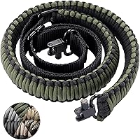 Vista 10 de CVLIFE Correa de Rifle 550 Paracord de 2 Puntos con Giratorio Tri-Lock para Caza y Exteriores