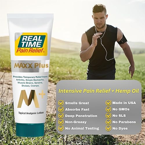 Miniatura 3 de Real Time Pain Relief MAXX Plus - Tubo de 4 onzas  Fórmula intensiva con 19 ingredientes naturales incluyendo aceite de cáñamo  Alivio de acción