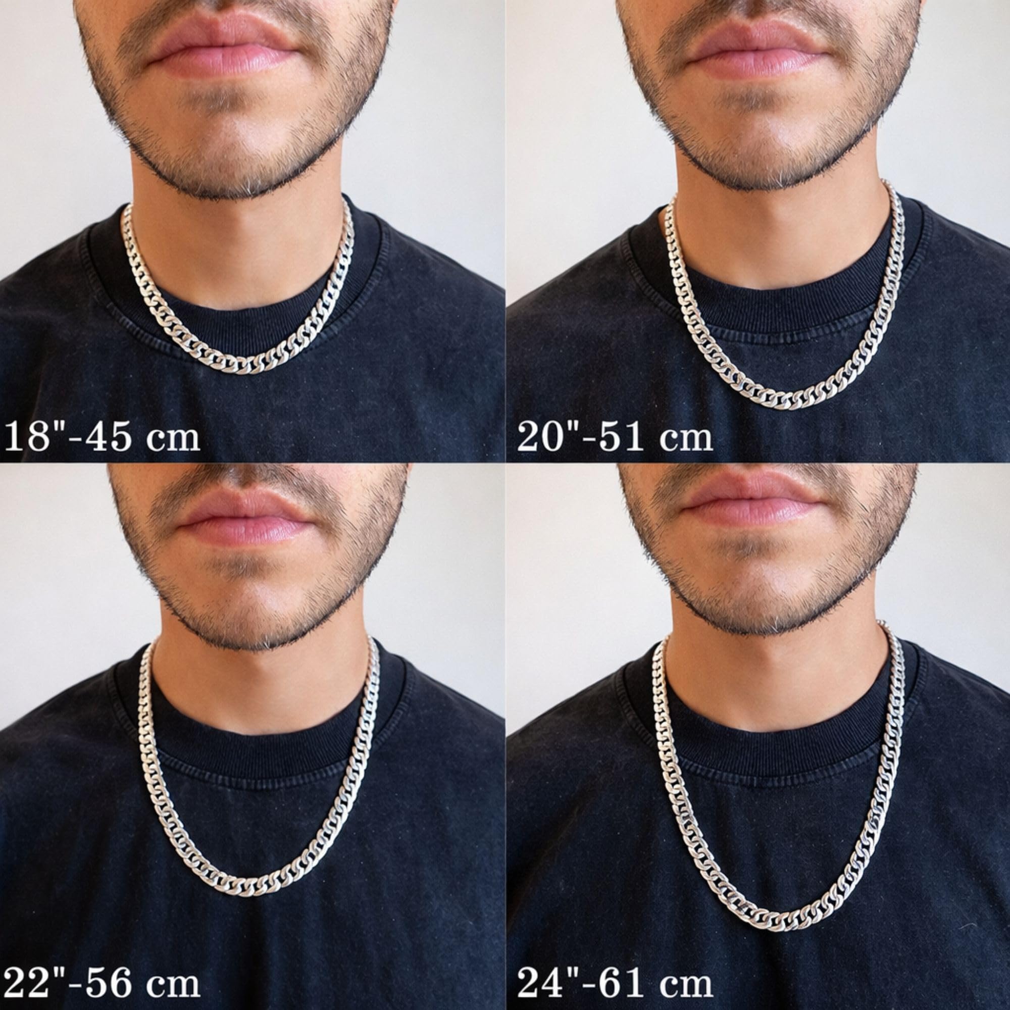QUADRI - Kette Herren Silber | Silberkette 925 Silber | Halskette Herren | Panzerkette 10mm aus 925er Echtsilber - Cuban Chain für Herren - Made in Italy