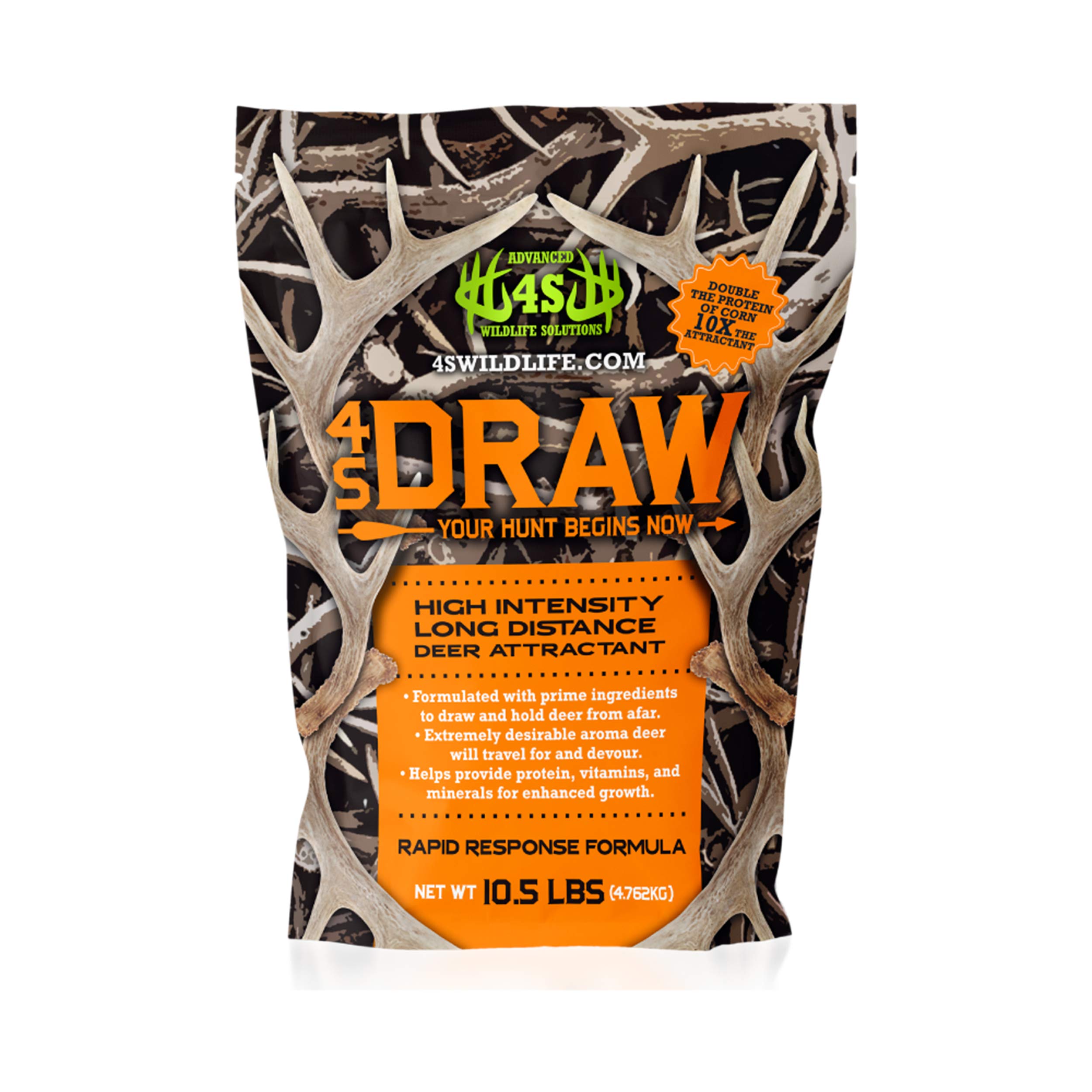 Advanced Wildlife Solutions | 4S Draw | High Intensity Deer Attractant | Long Range Lure| Strong Aroma & Flavor | 2X Protein | No Mixing Required | Rapid Response Formula | Hunting