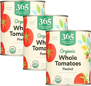 365 by Whole Foods Market, Tomatoes Whole Peeled Organic, 28 Ounce (Pack of 3)